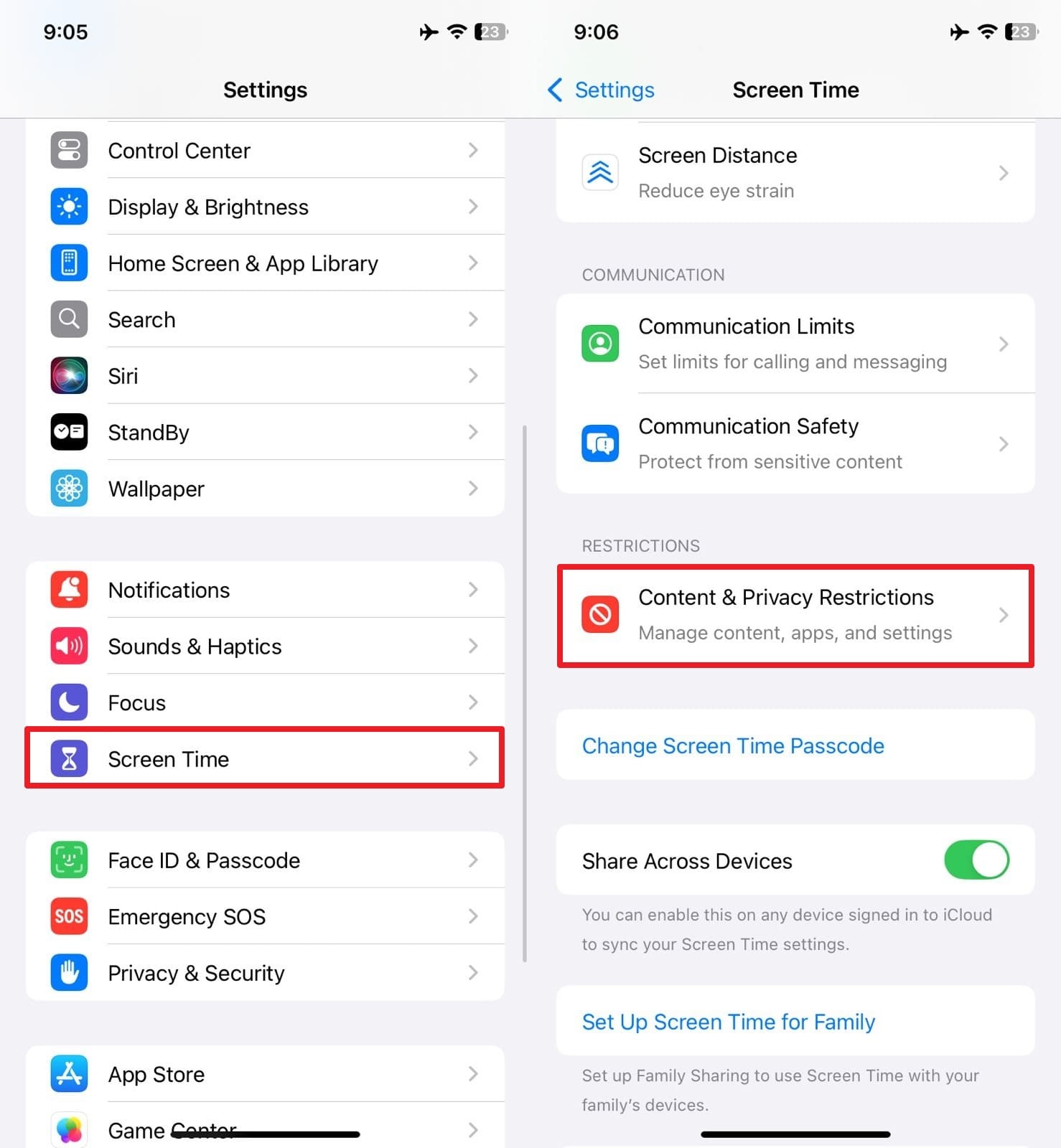 access content privacy and restrictions  
