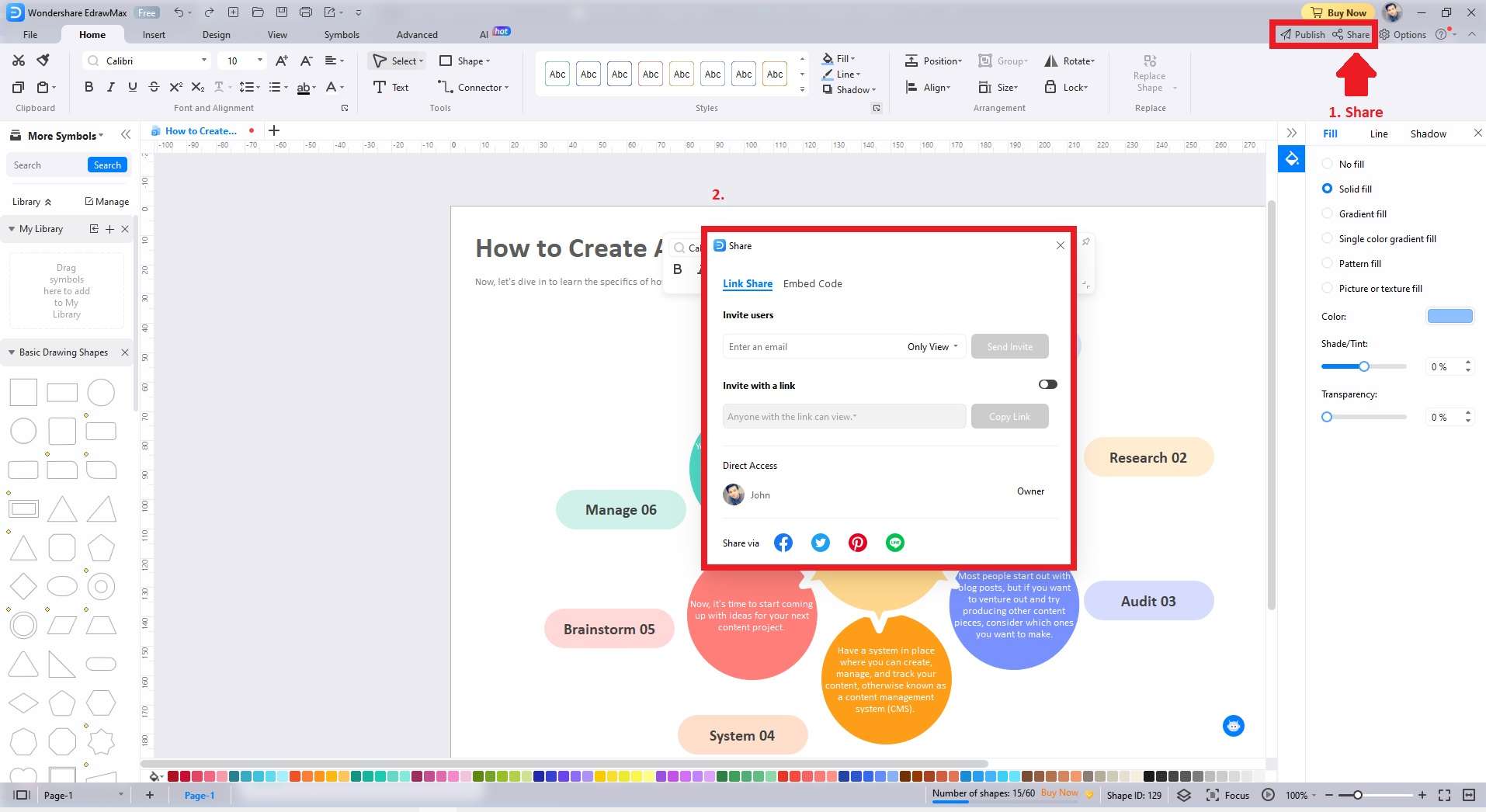 sharing diagrams on edrawmax