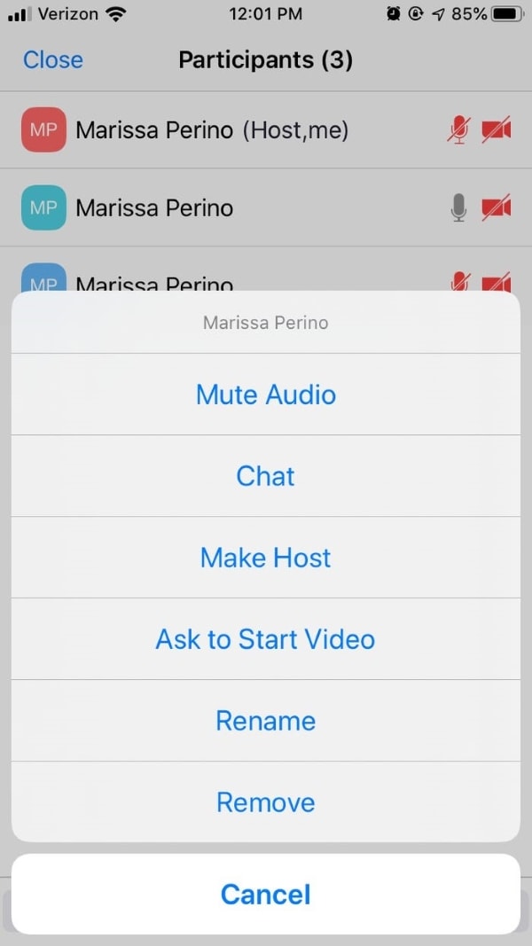mute the individual