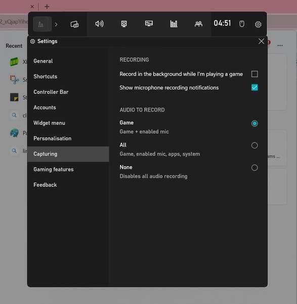 customize audio capturing settings