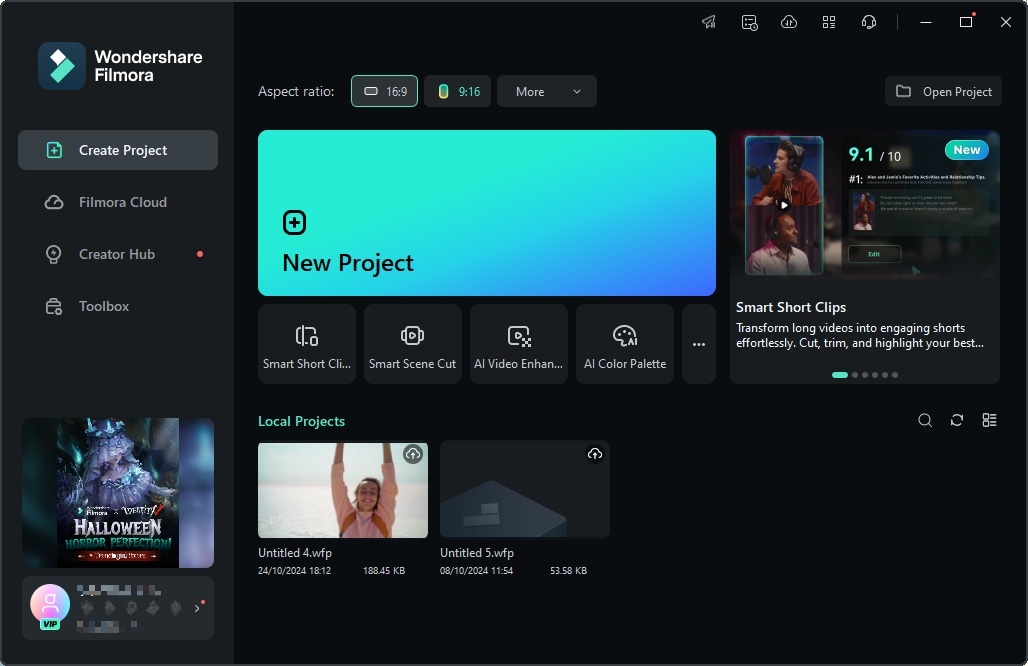 create a new project to start