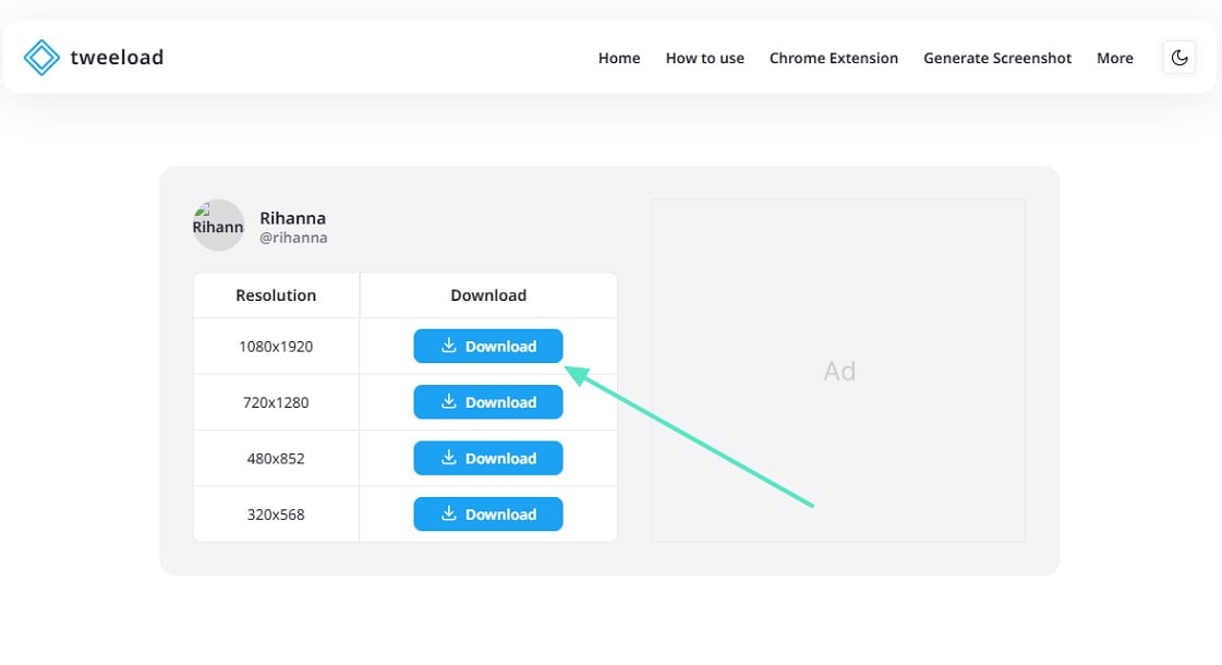 tap download to save video tweeload