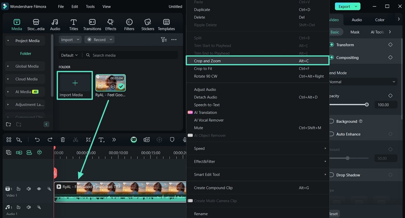 import to locate crop and zoom feature