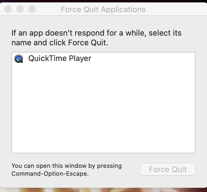force quit application