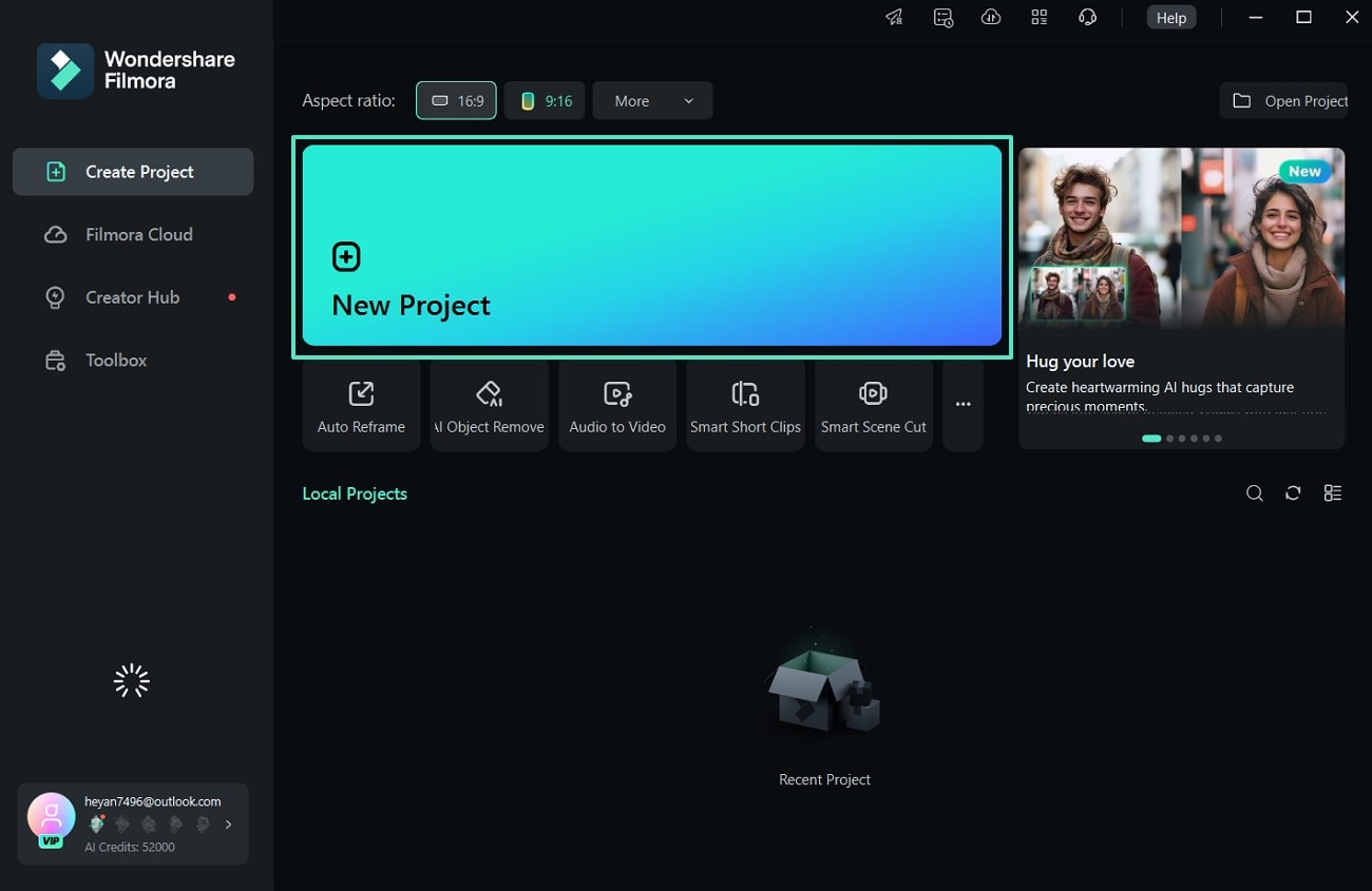  launch software start new project