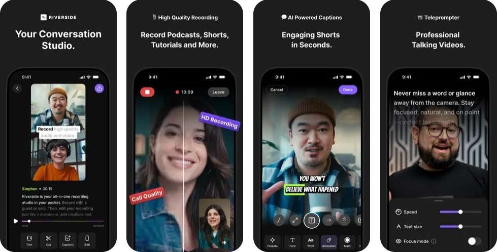 riverside iphone podcast recording app