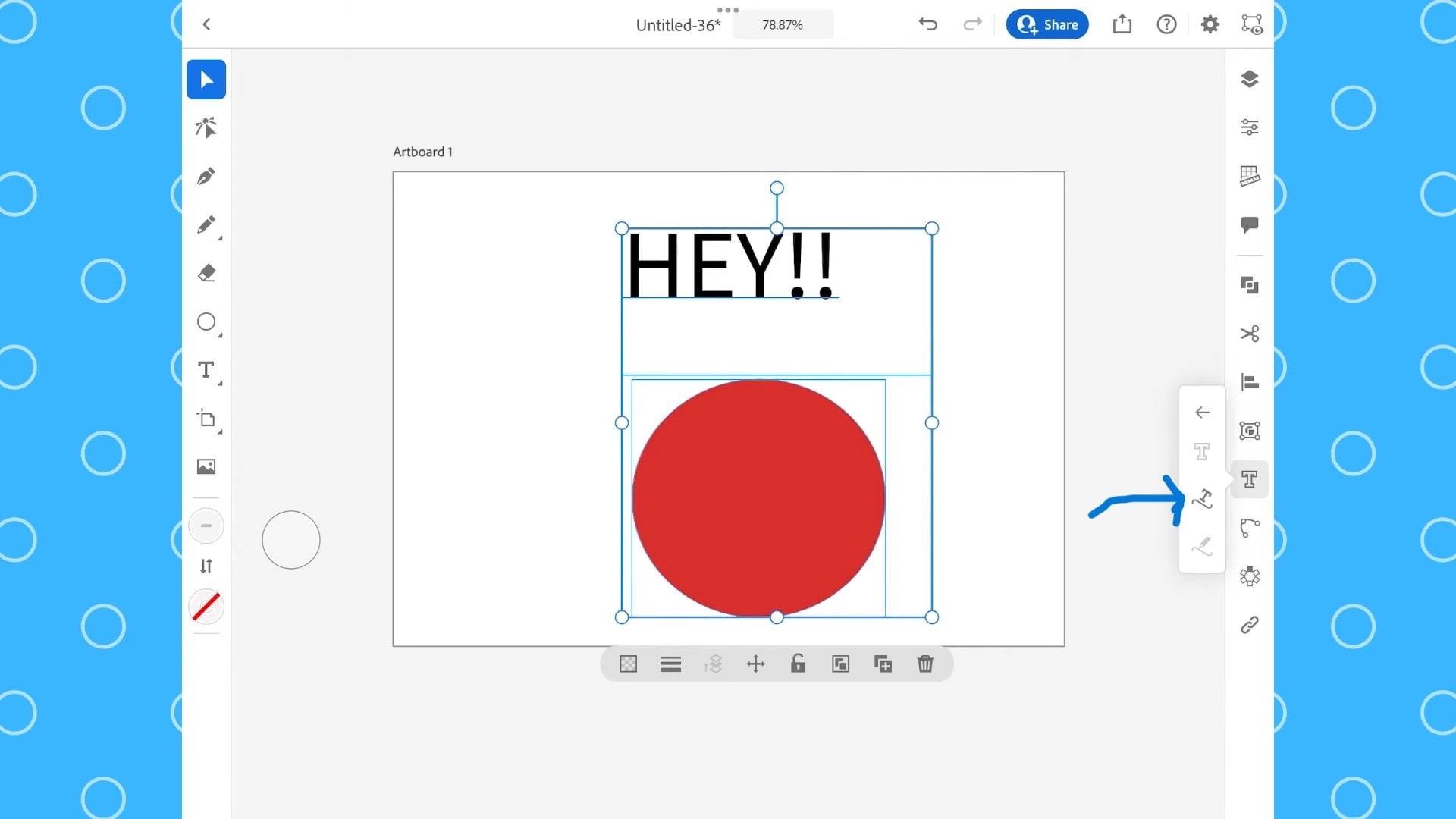 type on a path in ipad illustrator