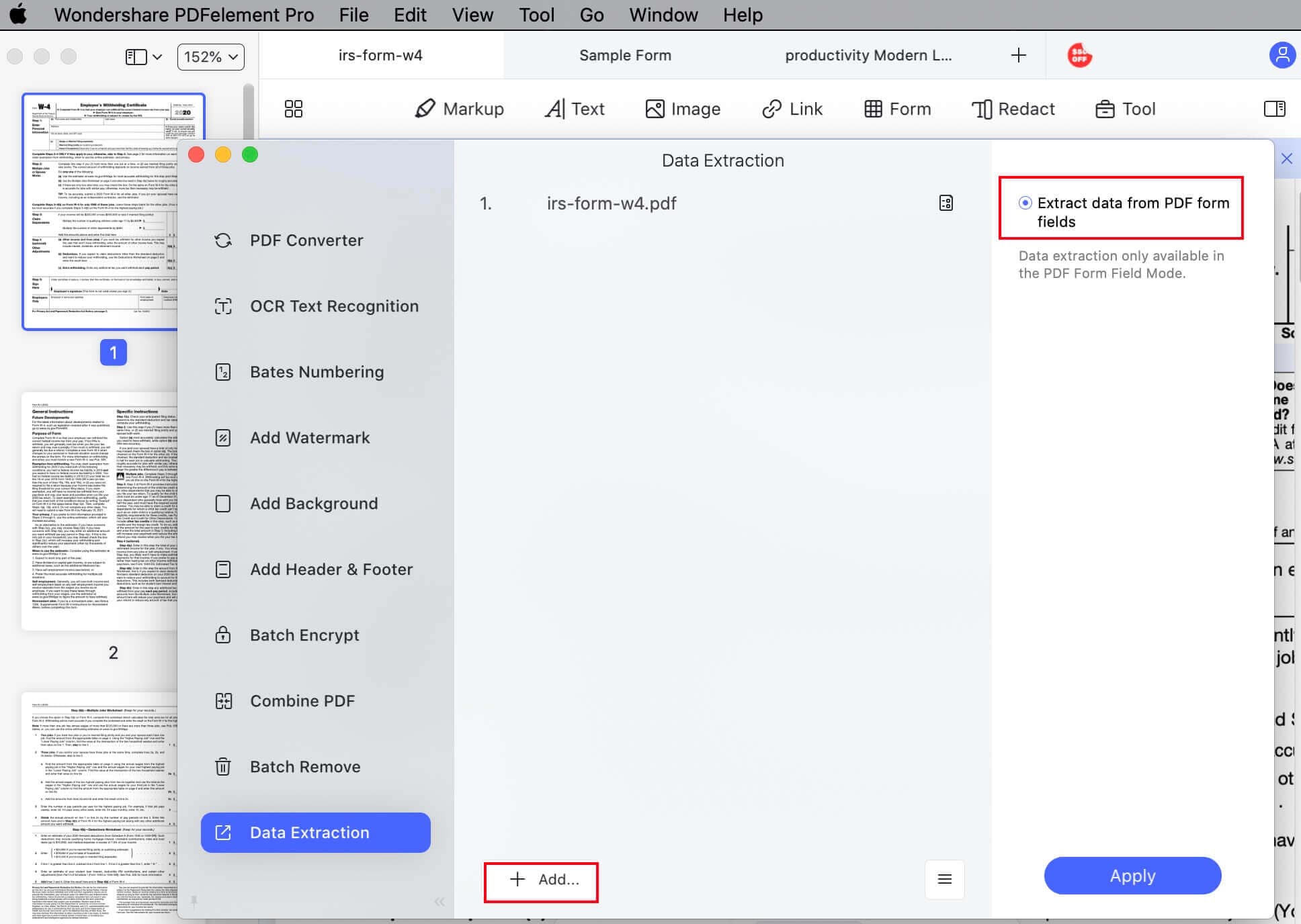 pdf form data to excel mac