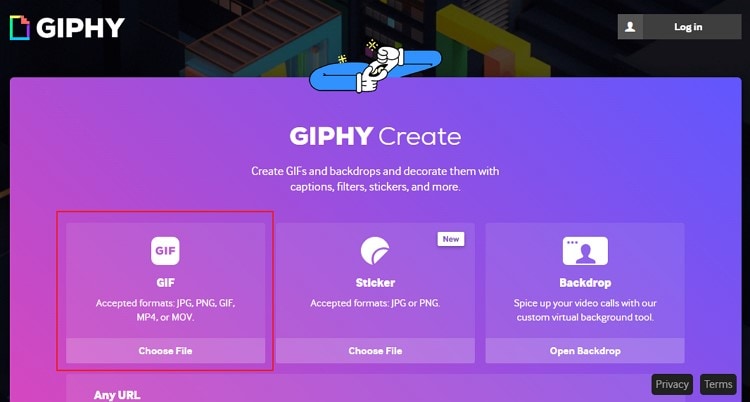 choose files for gif