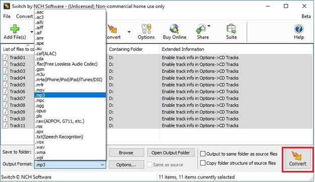windows media player convert to mp3