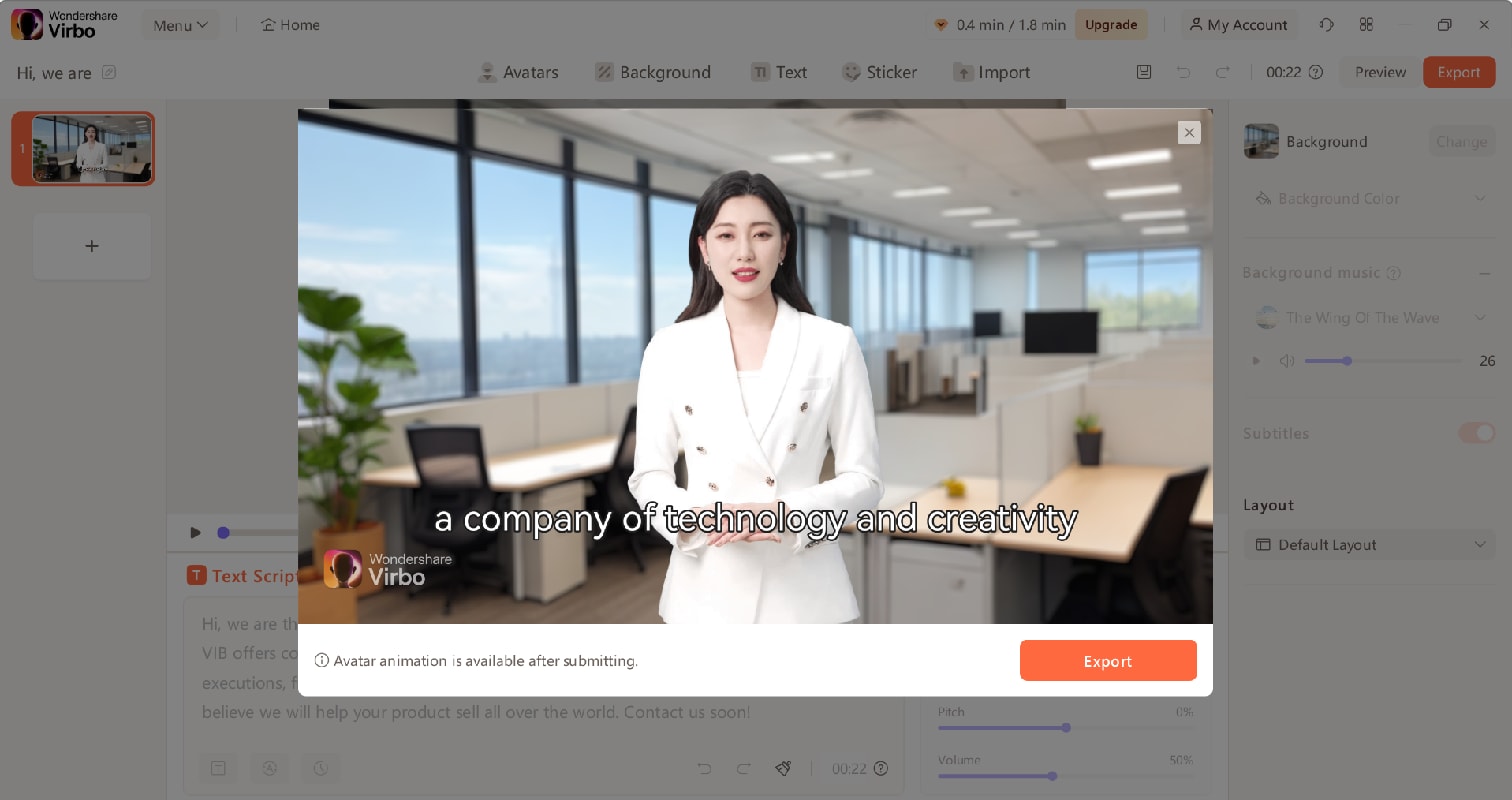 virbo introduction video results