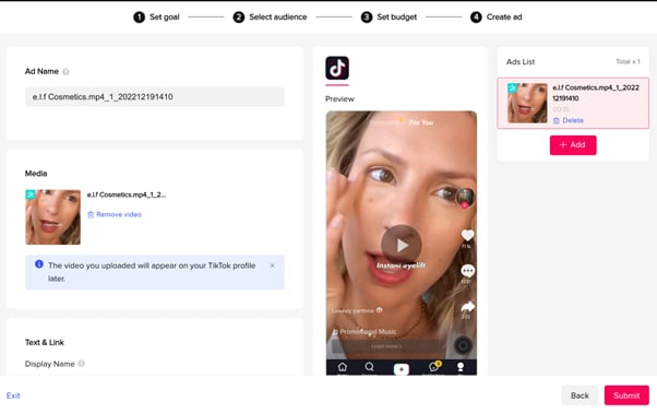 preview tiktok ads video